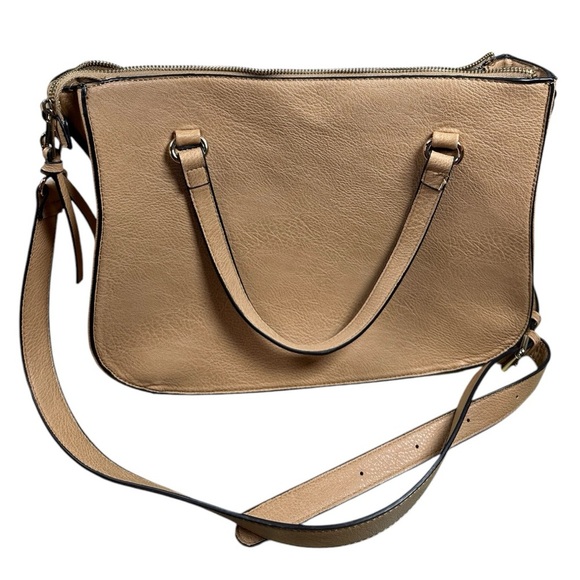 Sole Society Crossbody Handbag Light Brown Faux Leather Purse - Picture 2 of 7